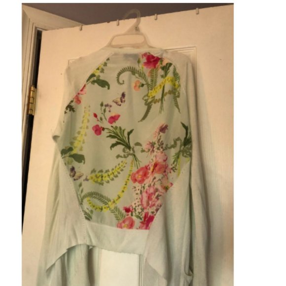 Ted Baker Cleme Wallpaper Print Cardigan Sweater size 1 nwot - Picture 6 of 13